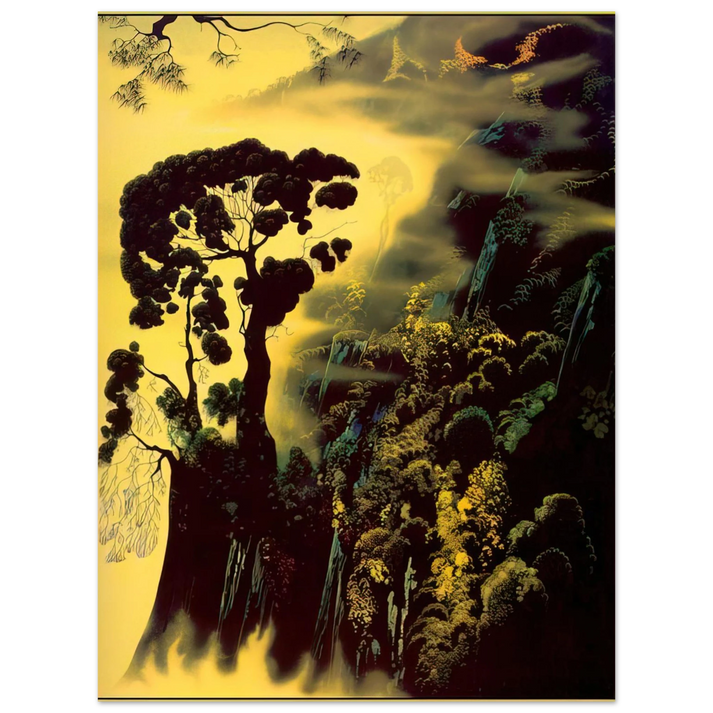 Eyvind Earle - Sunset Silhouette 75x100 cm / 30x40inches Fine Art Poster