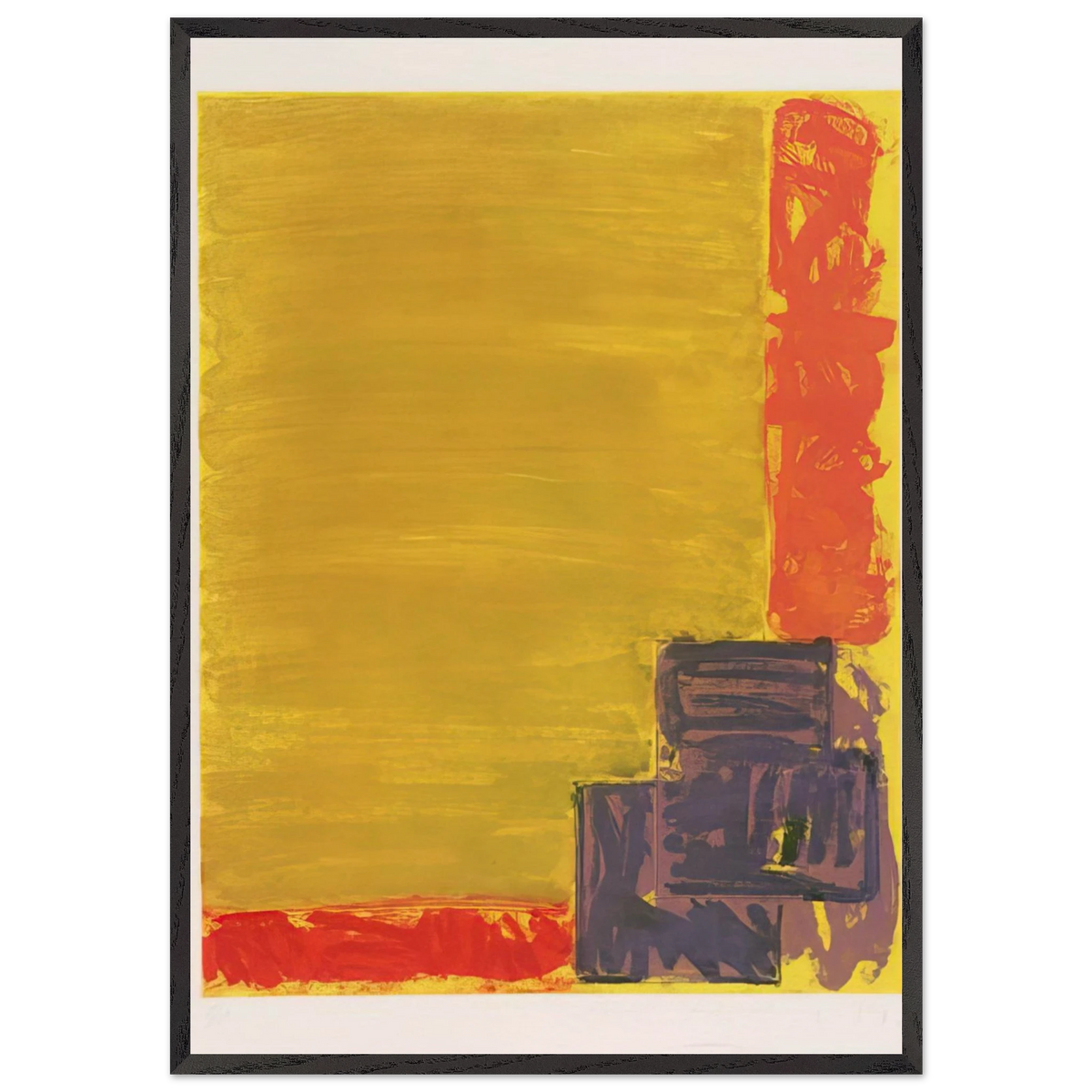View - 1979 - John Hoyland 70x100 cm / 28x40 inches Framed Art Print – Black Wooden Frame