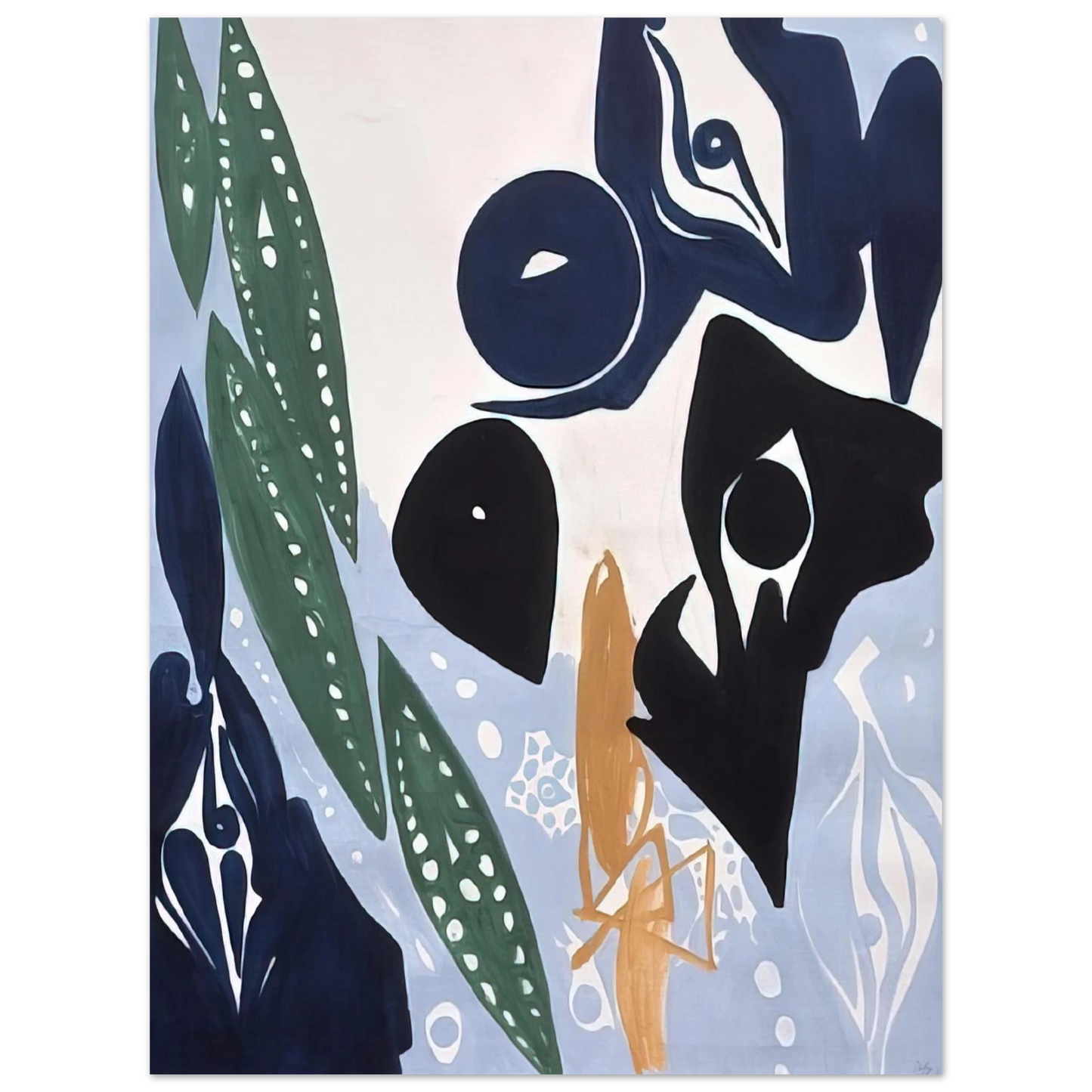 Ernst Wilhelm Nay - Hellblau im Licht - 1965 75x100 cm / 30x40inches Fine Art Poster