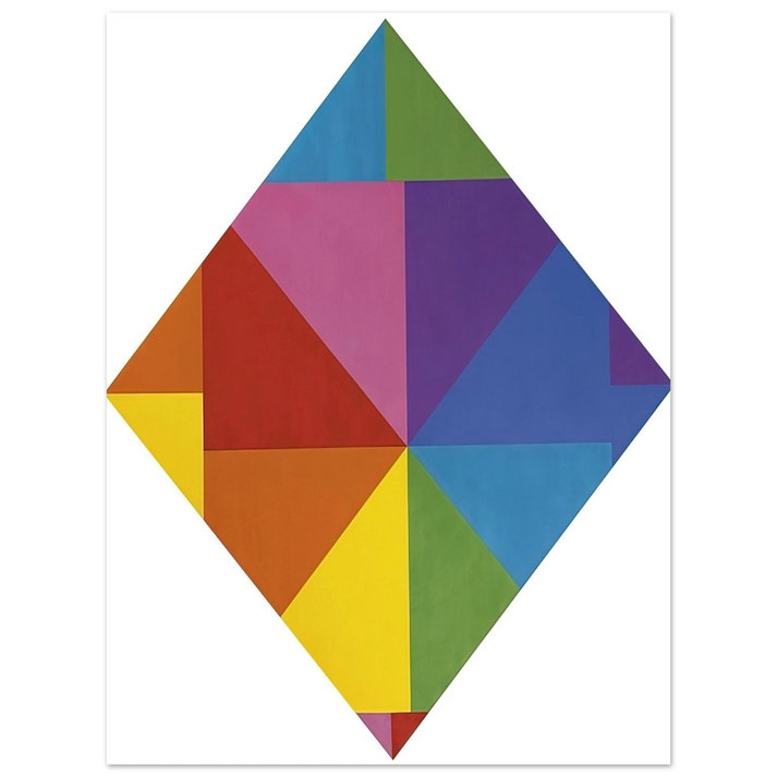 Max Bill - Acht farben im horizontal-diagonal-quadtrat - 1965 75x100 cm / 30x40inches Fine Art Poster