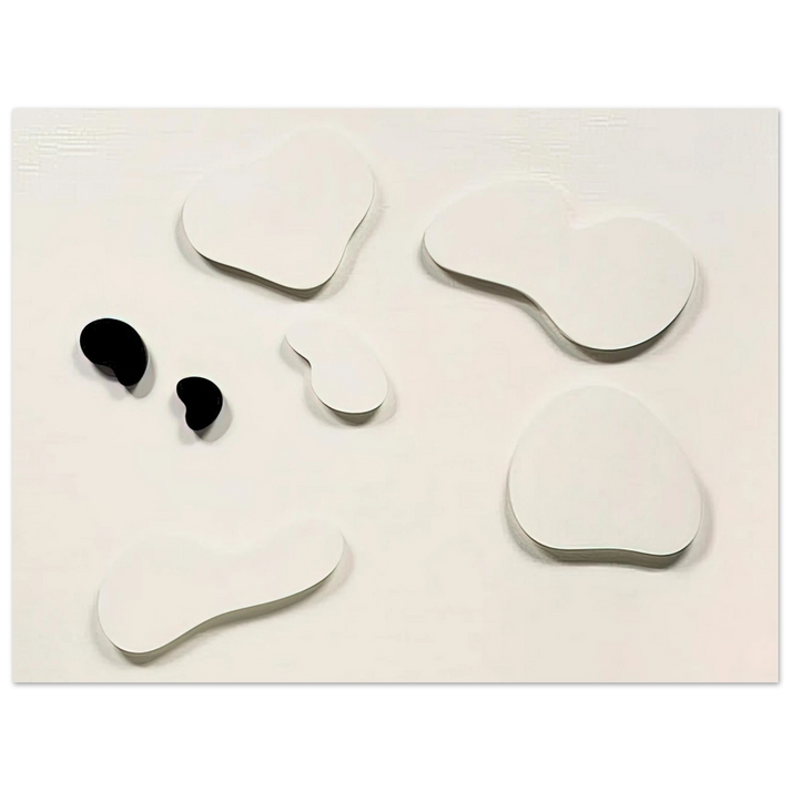 Jean Arp - Constellation with 5 White Forms and 2 Black 75x100 cm / 30x40inches Fine Art Poster