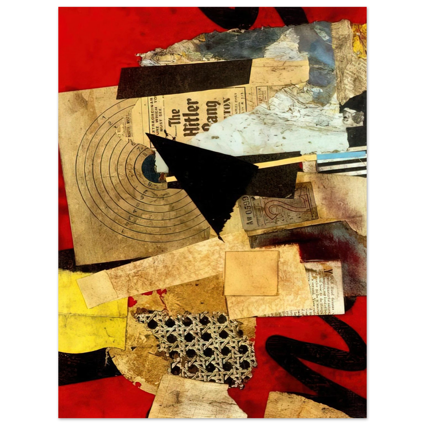 Kurt Schwitters - HITLER GANG 1944 75x100 cm / 30x40inches Fine Art Poster