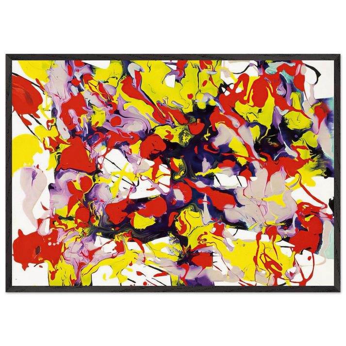 Untitled SFP94-69 SFF 1743 - Sam Francis 70x100 cm / 28x40 inches Framed Art Print – Black Wooden Frame