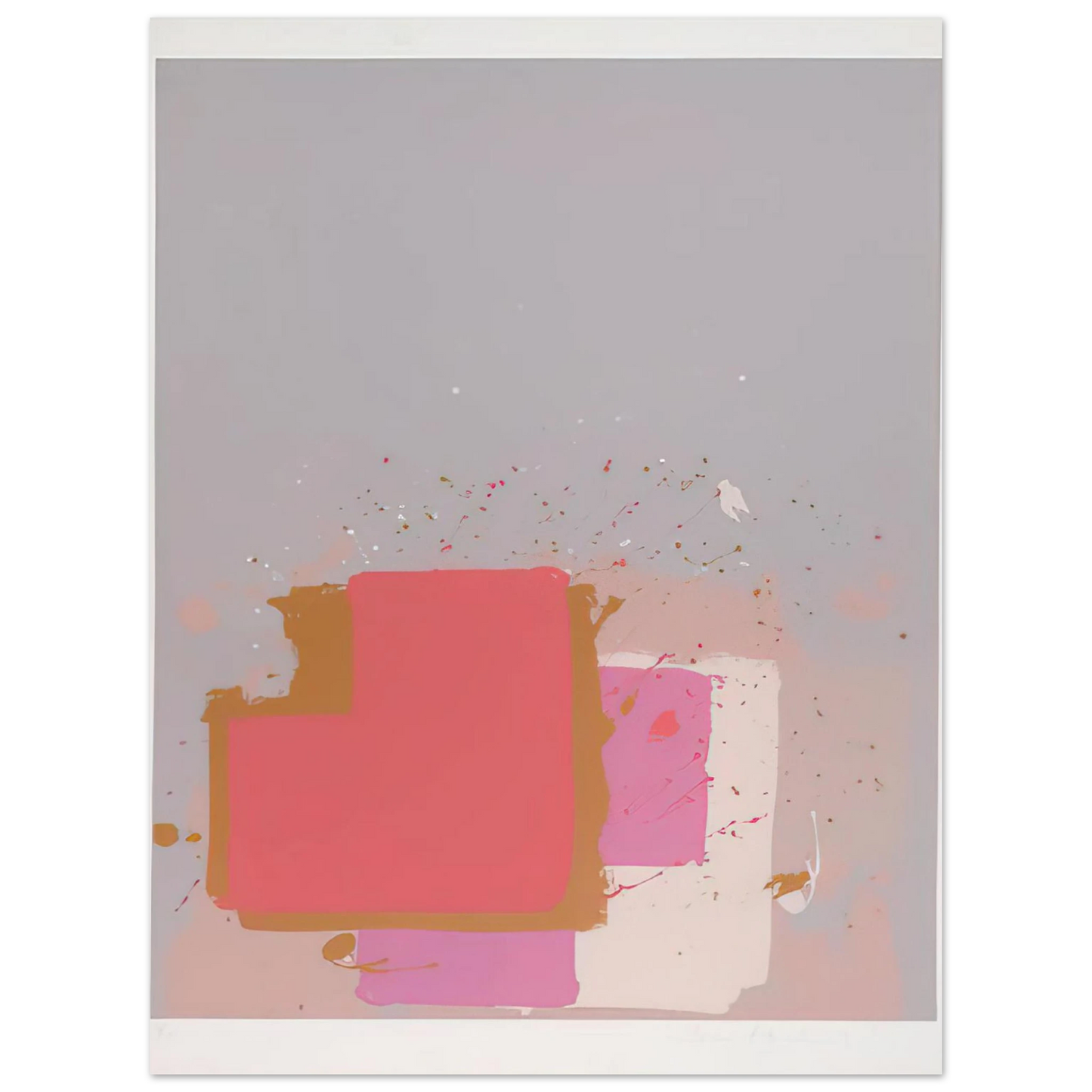 John Hoyland - Red Black on Grey - 1971 75x100 cm / 30x40inches Fine Art Poster