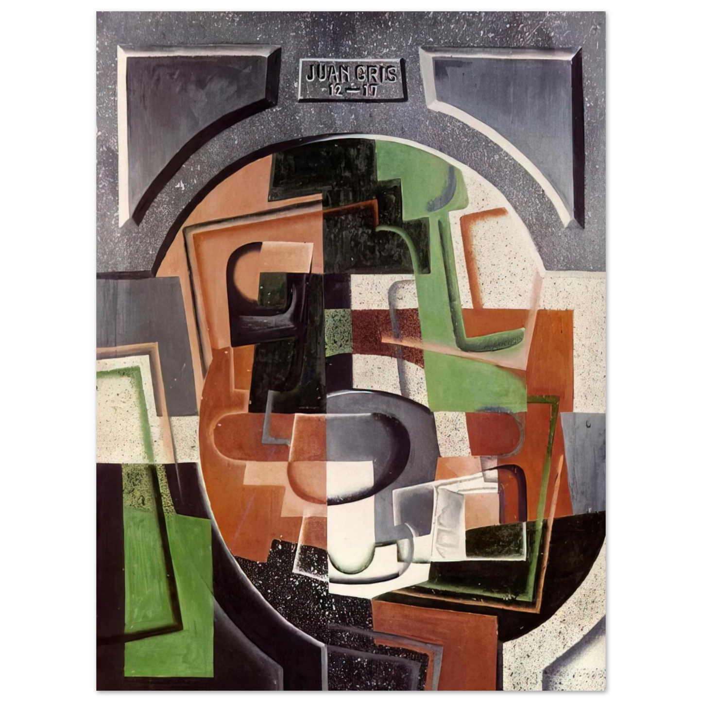 Juan Gris - STILL LIFE ON PLAQUE 1917 75x100 cm / 30x40inches Fine Art Poster
