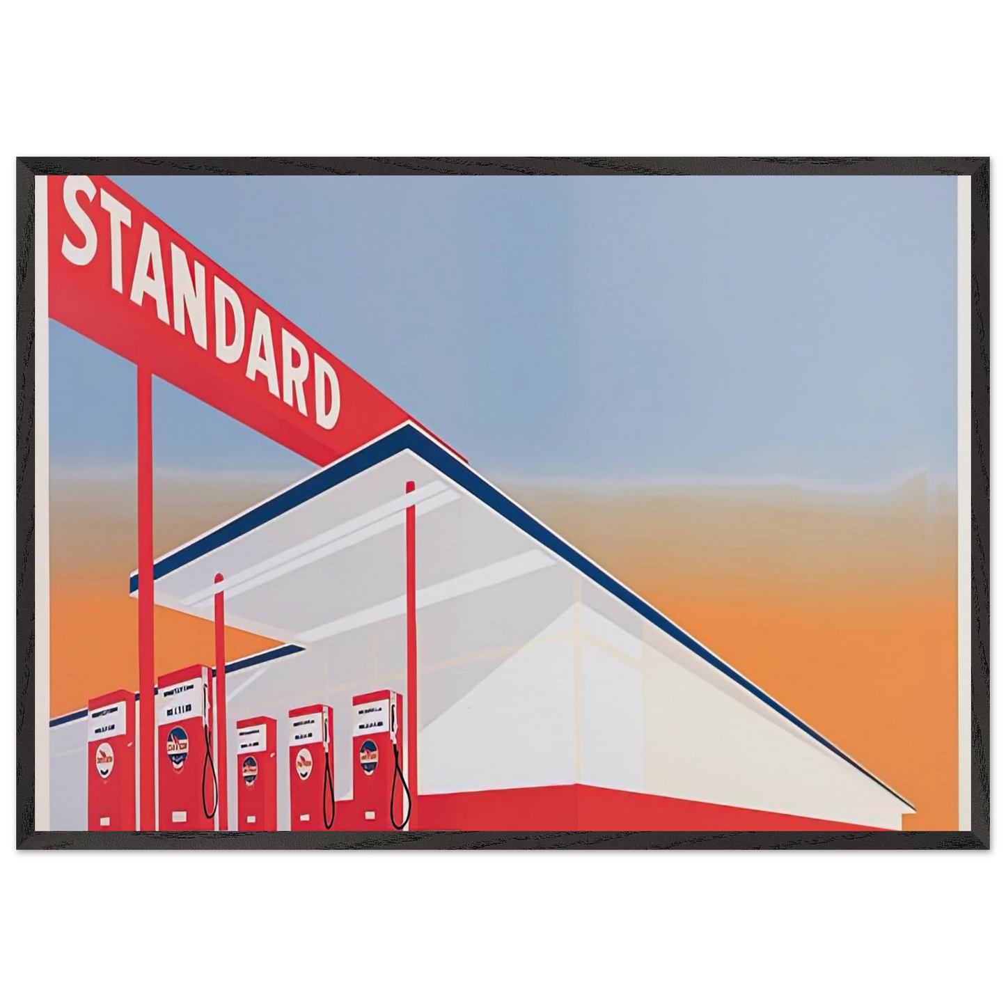 STANDARD STATION 1966 - Edward Ruscha 70x100 cm / 28x40 inches Framed Art Print – Black Wooden Frame