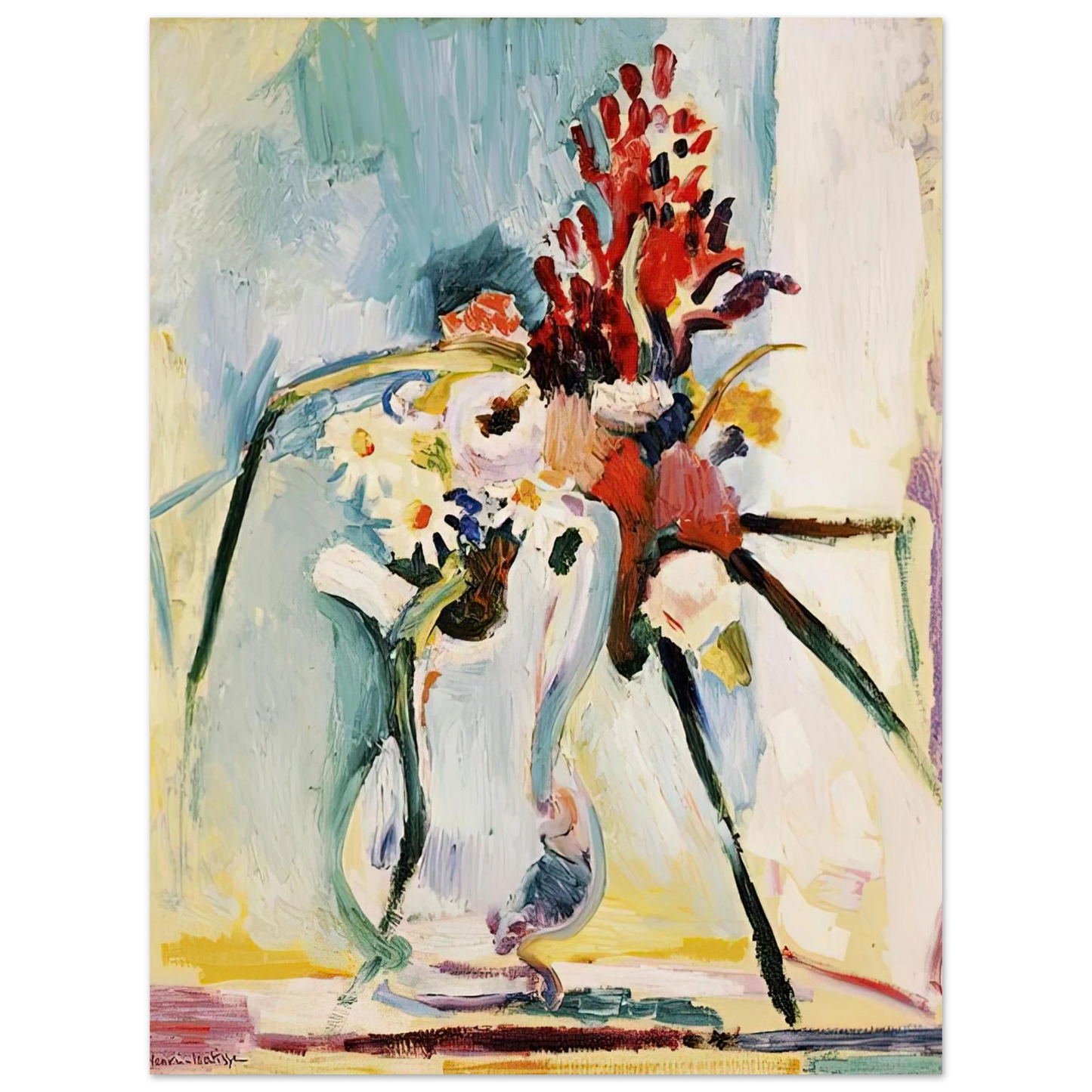 Henri Matisse - FLOWERS IN A PITCHER 1908 75x100 cm / 30x40inches Fine Art Poster