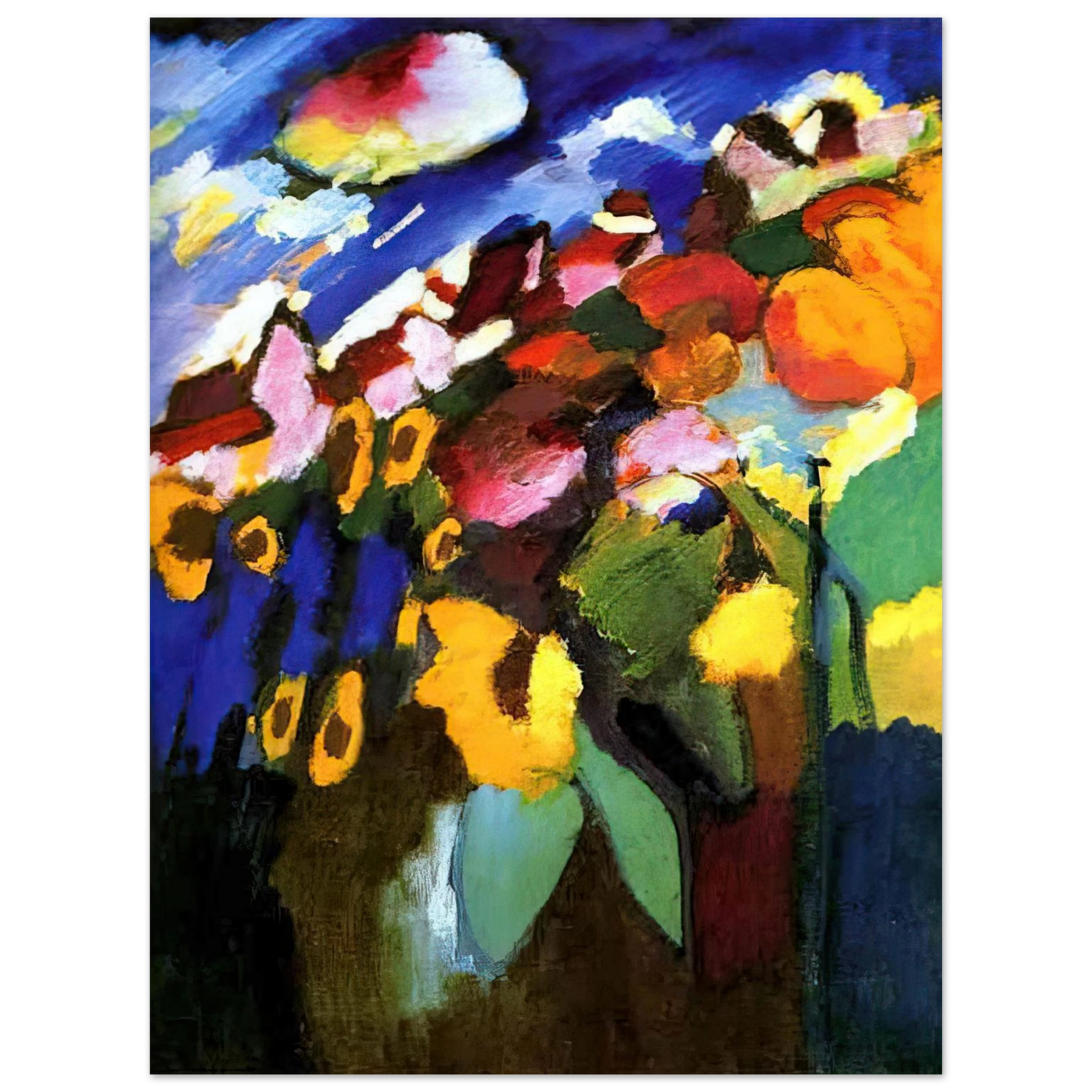 Wassily Kandinsky - MURNAU GARDEN 1909 75x100 cm / 30x40inches Fine Art Poster