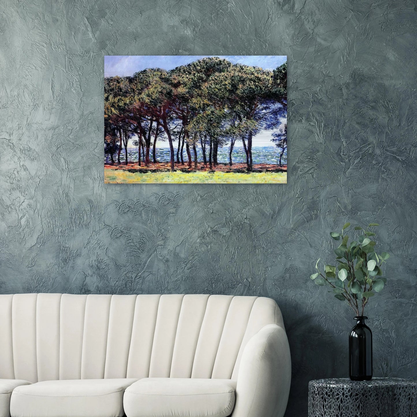 Pine Trees, Cap d'Antibes - claude monet Brushed Aluminum Print - 70x100 cm / 28x40 inches | claude monet Aluminum Print | claude monet Prints