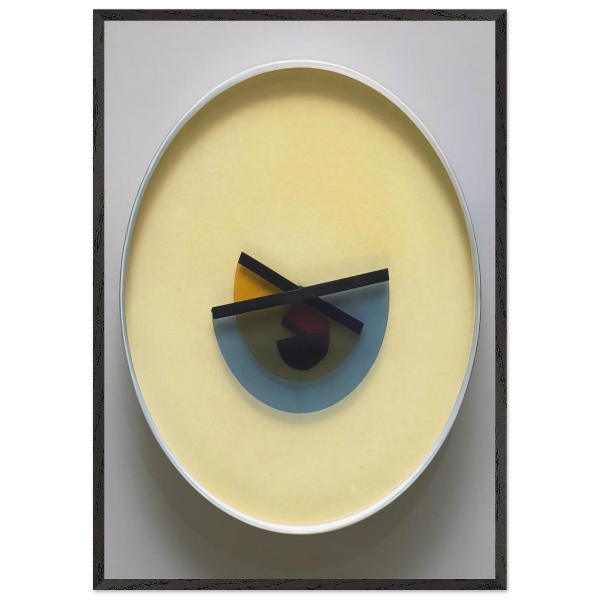 LOra X Clock - 1945 - Bruno Munari 70x100 cm / 28x40 inches Framed Art Print – Black Wooden Frame