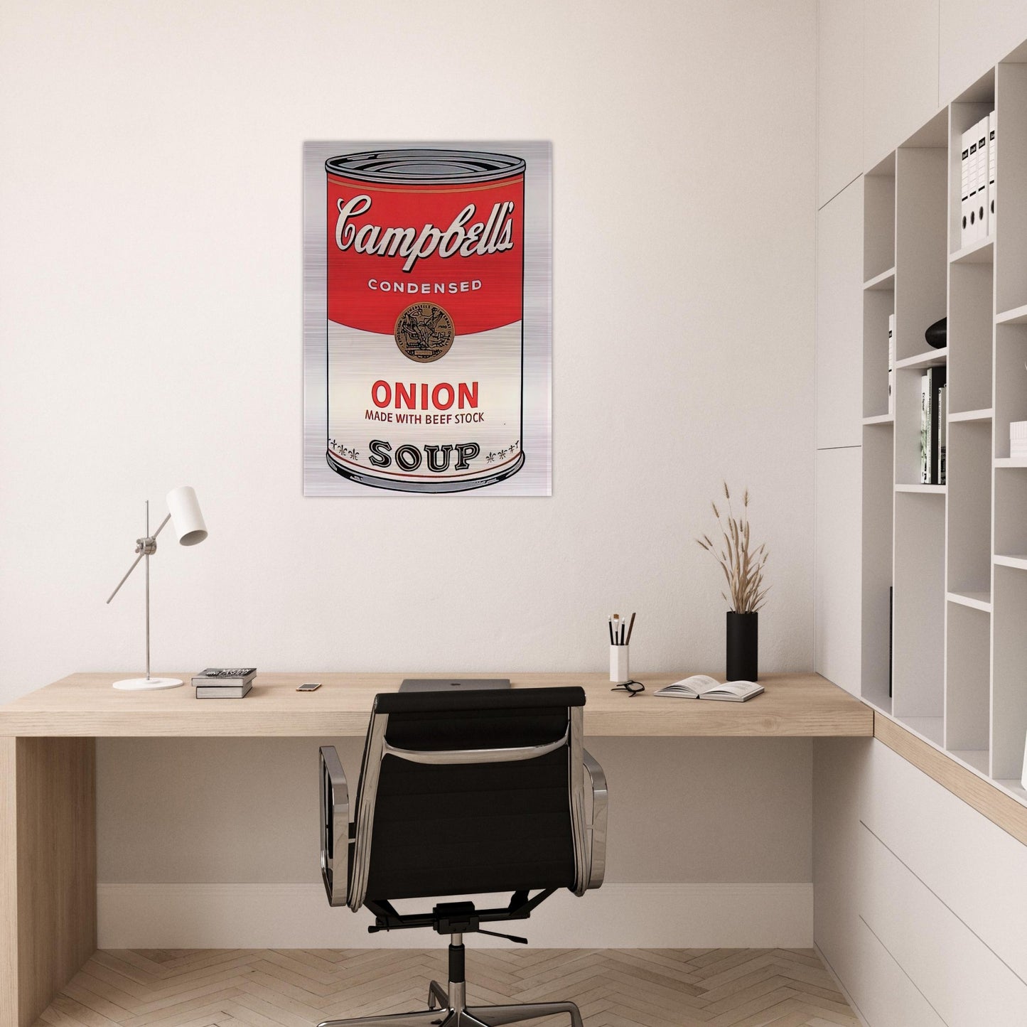 Campbell's Soup Can onion - Andy Warhol Brushed Aluminum Print - 70x100 cm / 28x40 inches | Andy Warhol Aluminum Print | Andy Warhol Prints