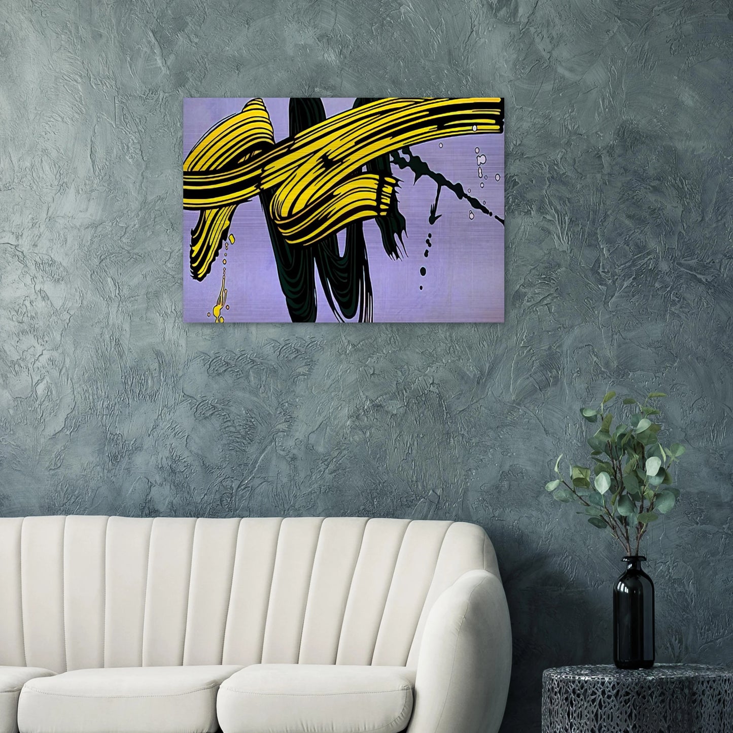 YELLOW AND GREEN BRUSHSTROKES 1966 - Roy Lichtenstein Brushed Aluminum Print - 70x100 cm / 28x40 inches | Roy Lichtenstein Aluminum Print | Roy Lichtenstein Prints