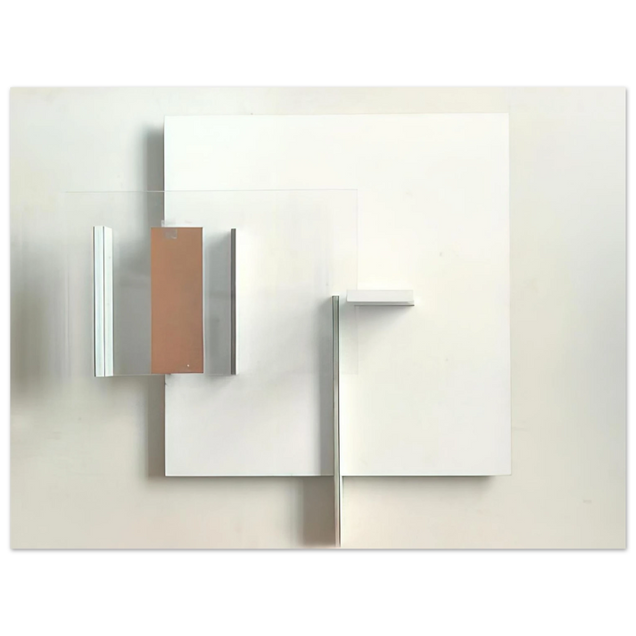 Victor Pasmore - ABSTRACT IN WHITE BLACK AND OCHRE 1962 75x100 cm / 30x40inches Fine Art Poster