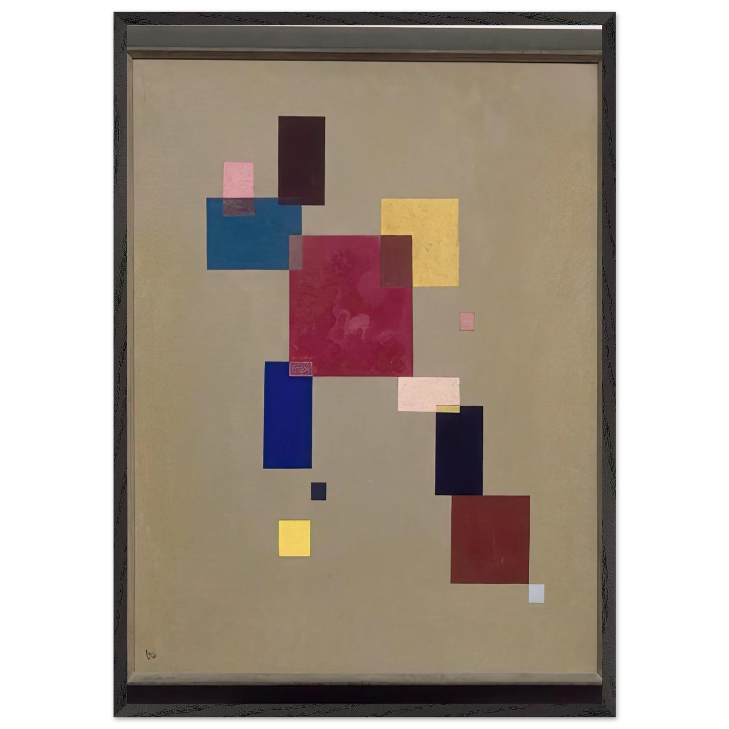 THREE RECTANGLES 1930 - Wassily Kandinsky 70x100 cm / 28x40 inches Framed Art Print – Black Wooden Frame