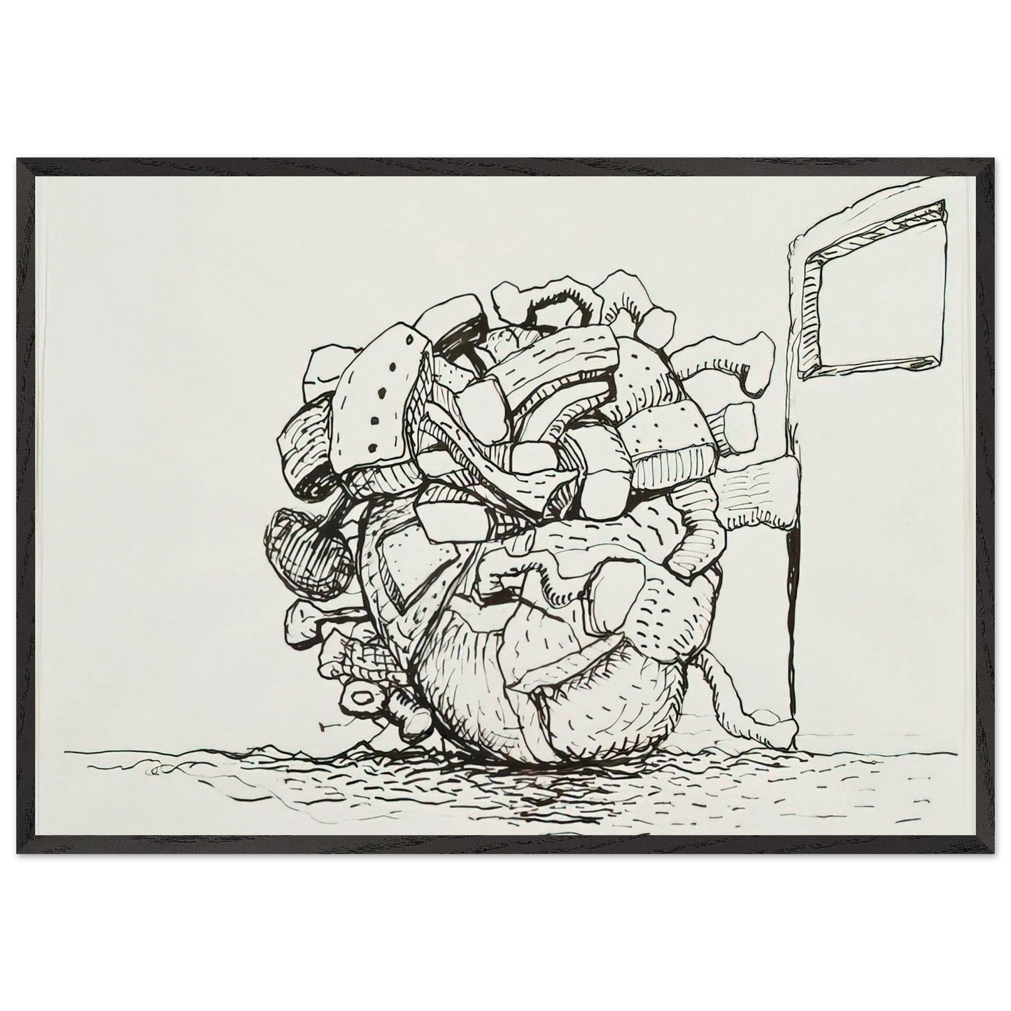 UNTITLED 1 N7 - Philip Guston 70x100 cm / 28x40 inches Framed Art Print – Black Wooden Frame
