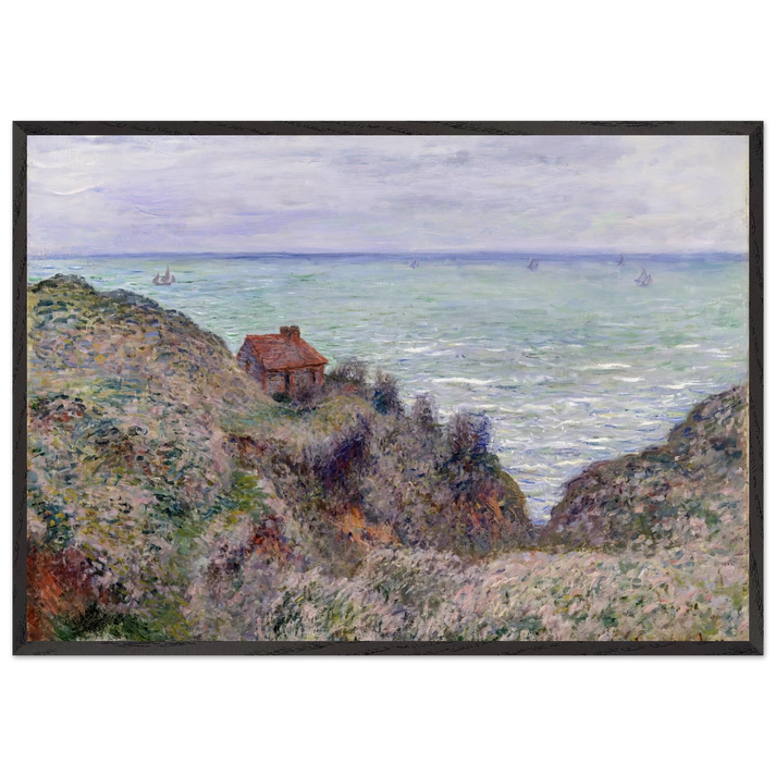 Customs House - claude monet 70x100 cm / 28x40 inches Framed Art Print – Black Wooden Frame