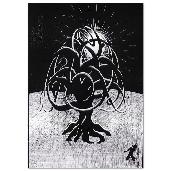 TWON TREE - MC Escher Brushed Aluminum Print - 70x100 cm / 28x40 inches | MC Escher Aluminum Print | MC Escher Prints