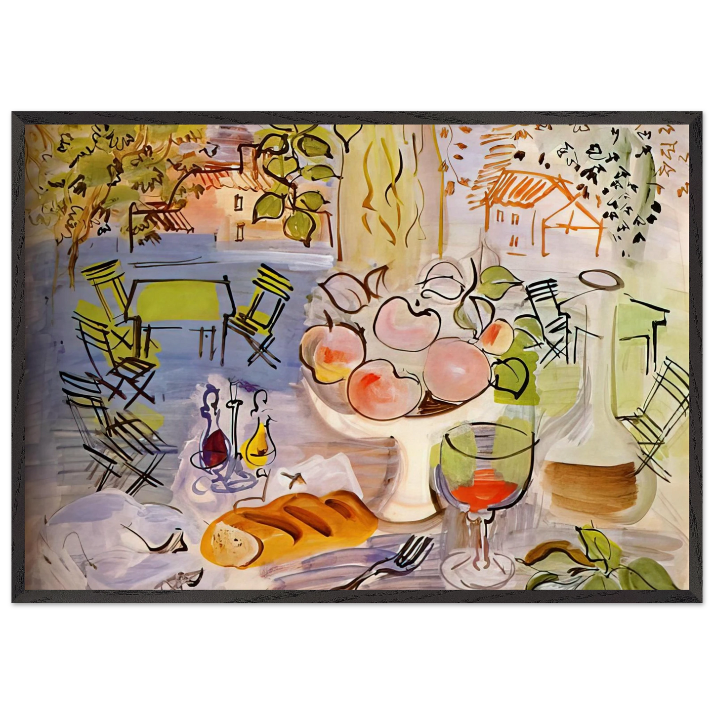 STILL LIFE 1928 - Raoul Dufy 70x100 cm / 28x40 inches Framed Art Print – Black Wooden Frame