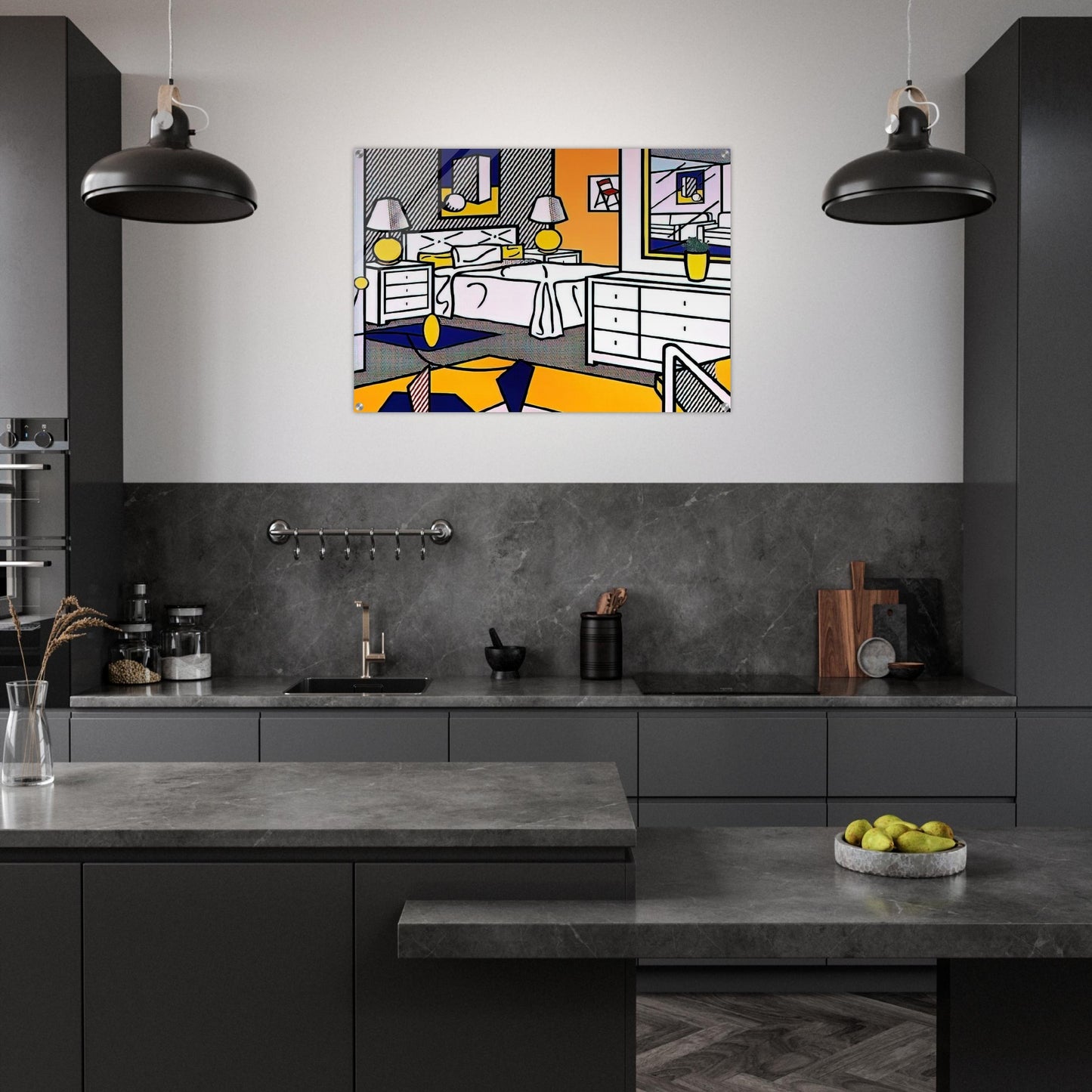 INTERIOR WITH MOBILE 1992 - Roy Lichtenstein Acrylic Print - 70x100 cm / 28x40″ inches