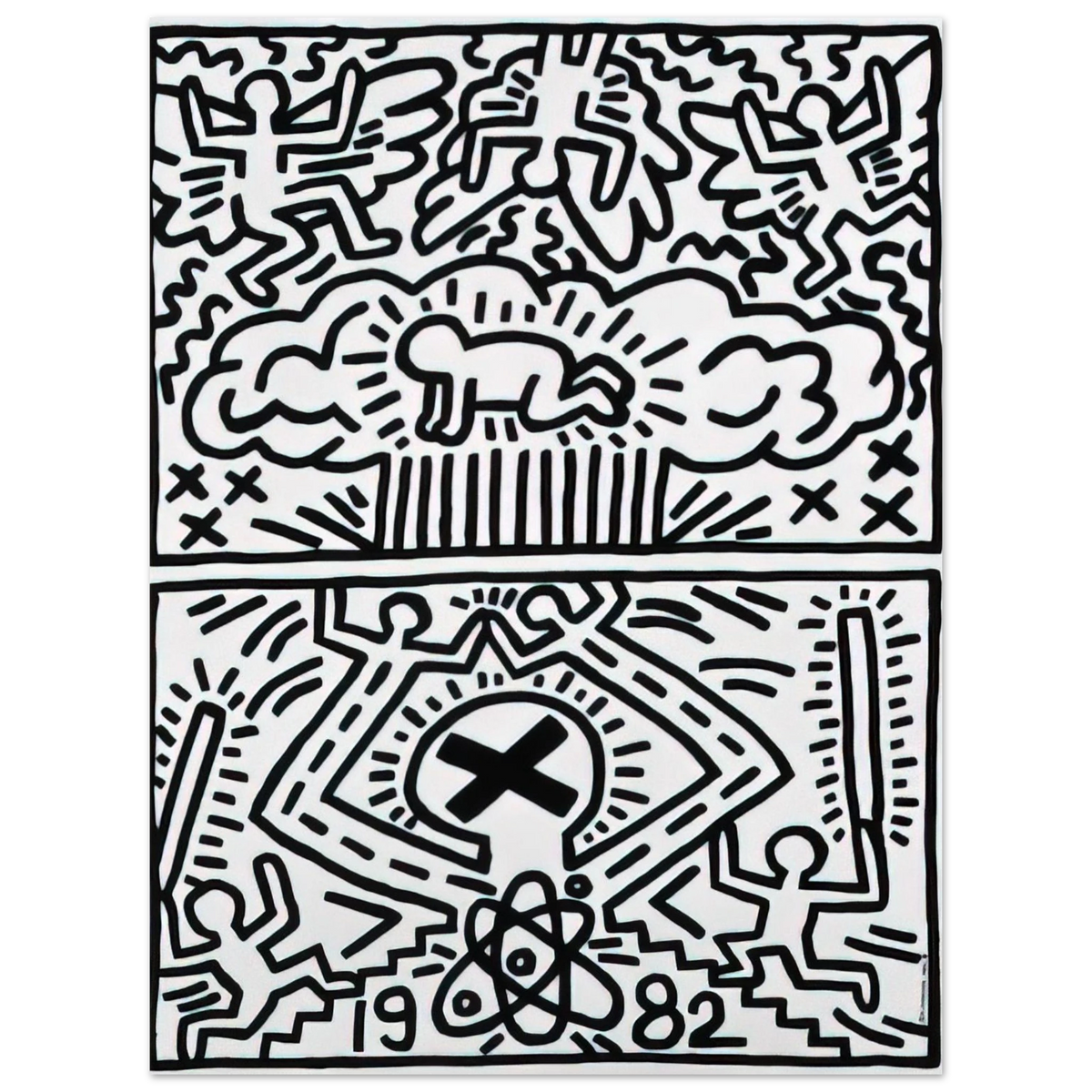 Keith Haring - ANTI NUCLEAR RALLY 1982 75x100 cm / 30x40inches Fine Art Poster | Keith Haring Art For Sale