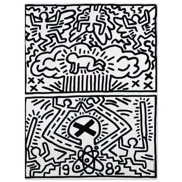 Keith Haring - ANTI NUCLEAR RALLY 1982 75x100 cm / 30x40inches Fine Art Poster | Keith Haring Art For Sale