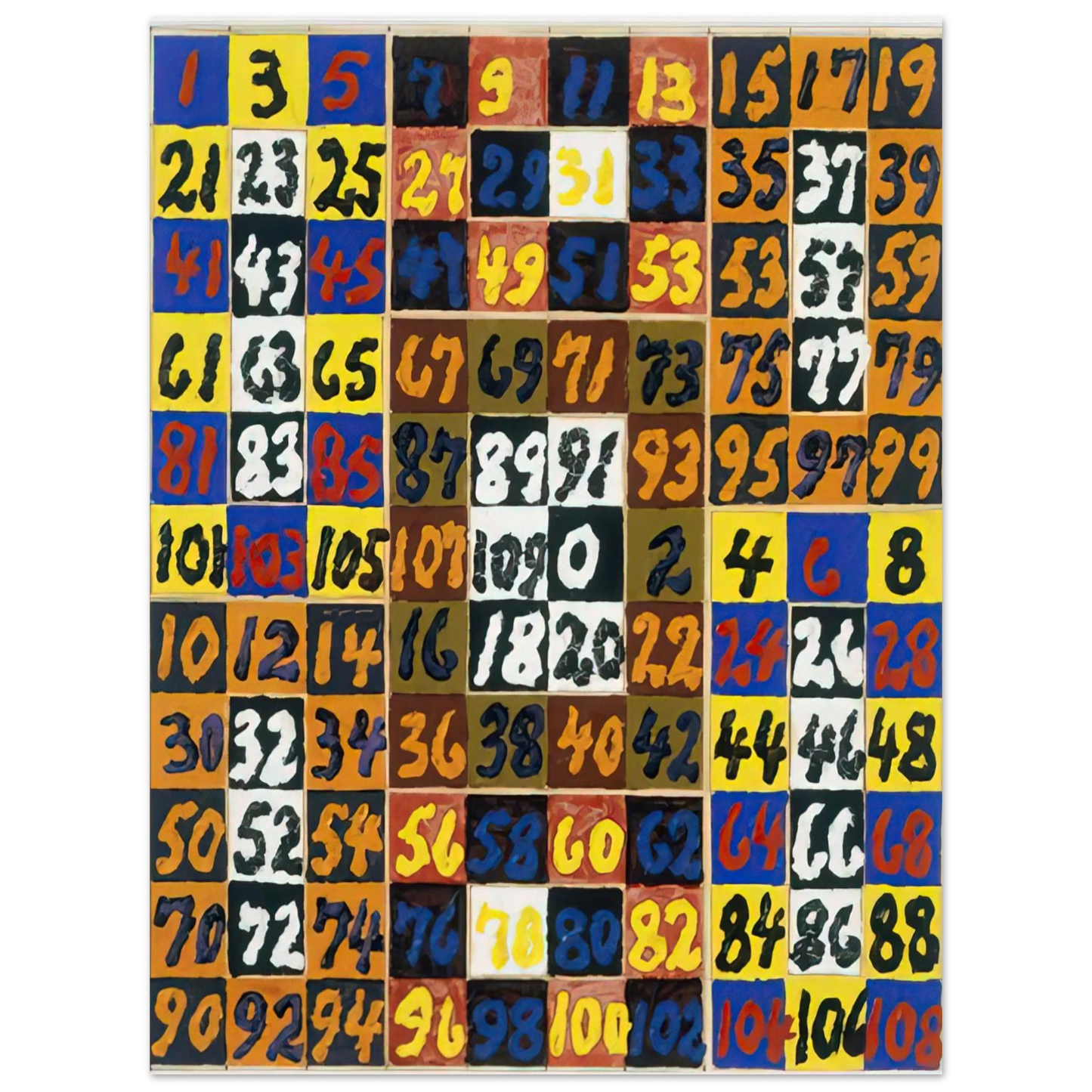 Alfred Jensen - Coordinative Thinking on the Square and Rectangle Per, IV - 1974 75x100 cm / 30x40inches Fine Art Poster