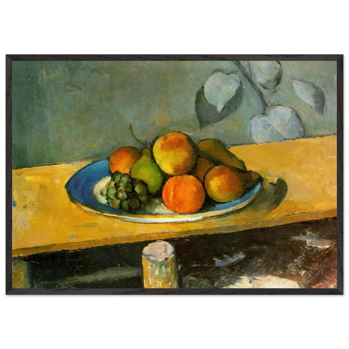Apples Pears and Grapes - Paul Cezanne 70x100 cm / 28x40 inches Framed Art Print – Black Wooden Frame