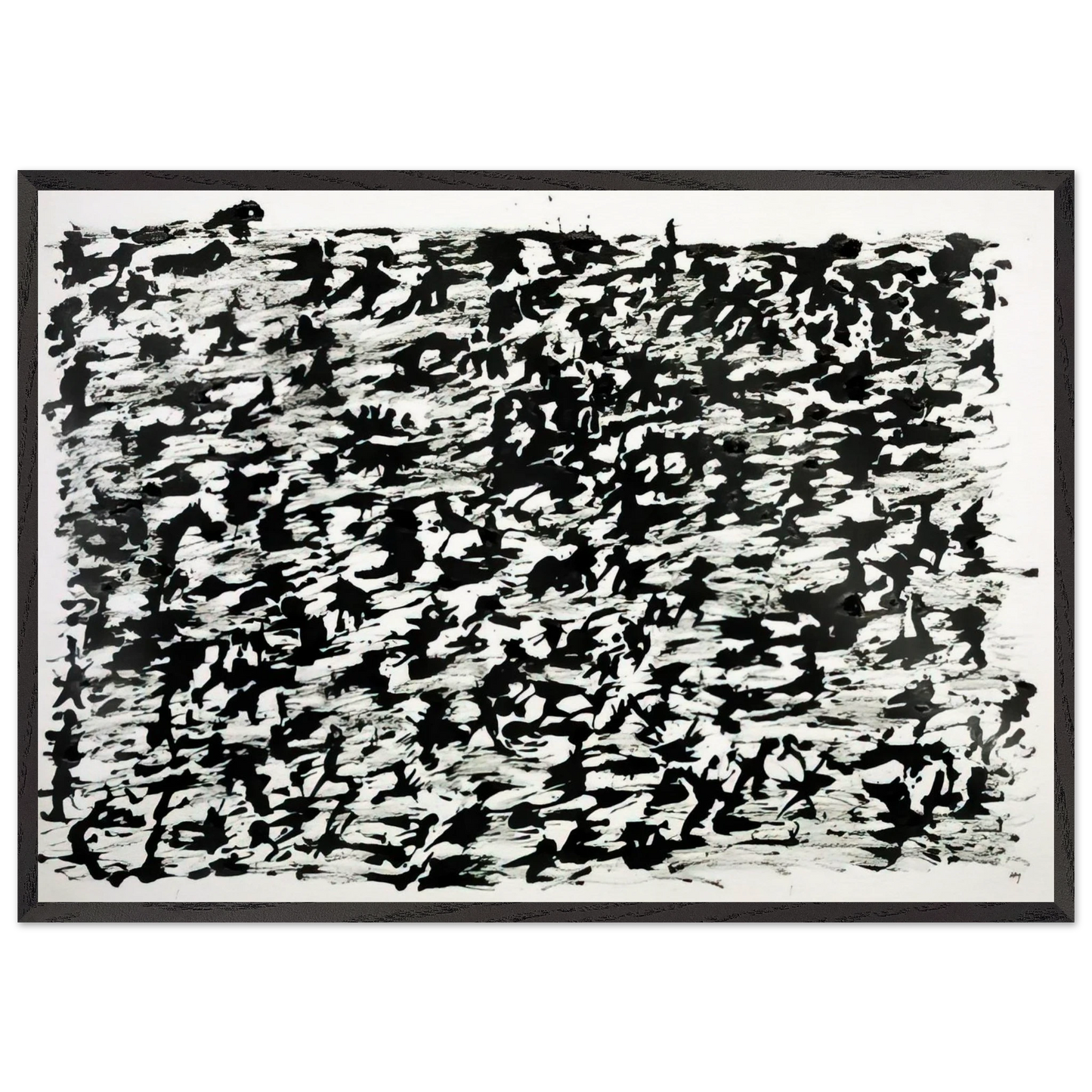 Untitled Chinese Ink Drawing - 1961 - Henri Michaux 70x100 cm / 28x40 inches Framed Art Print – Black Wooden Frame