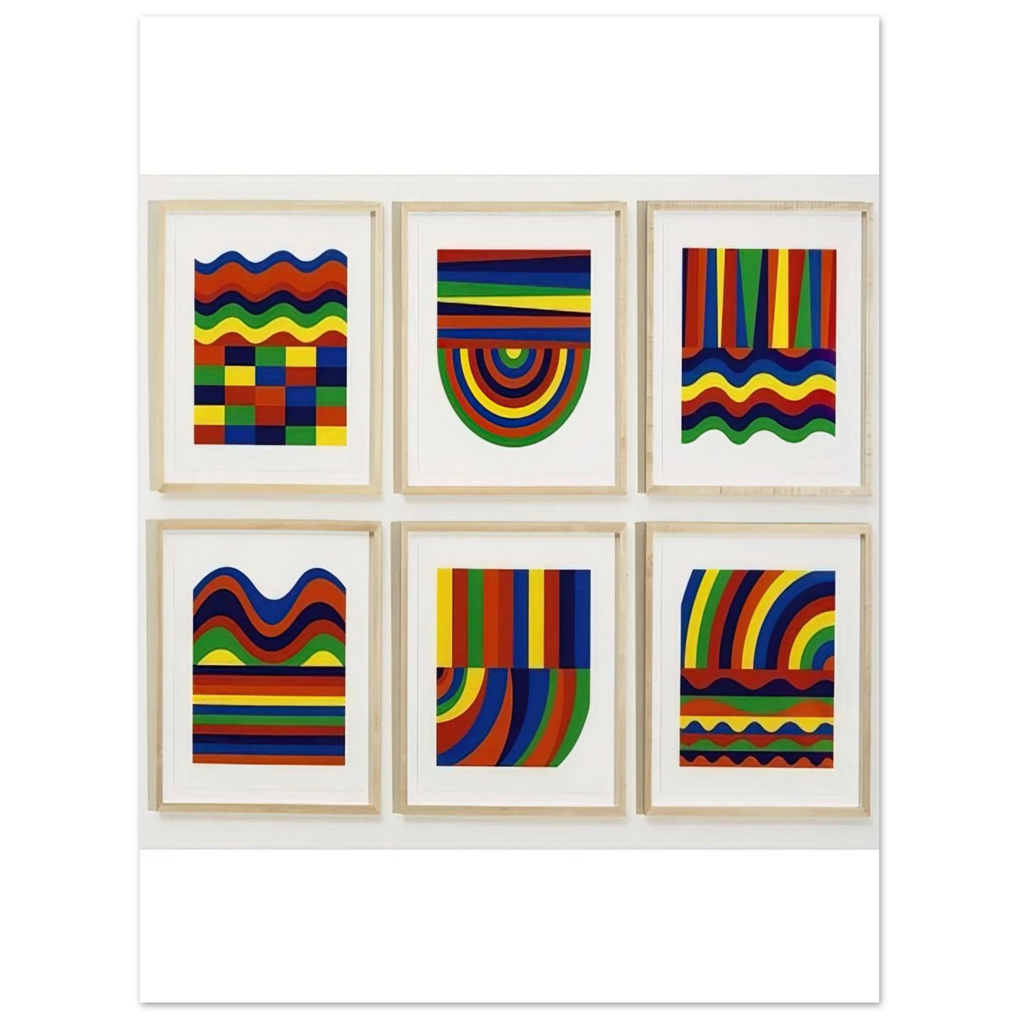 Sol LeWitt - Arcs and Bands in Colors 75x100 cm / 30x40inches Fine Art Poster