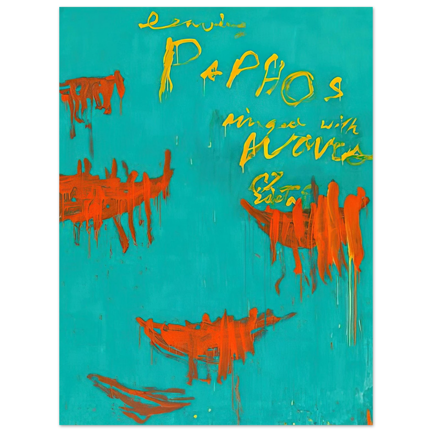 Cy Twombly - Leaving Paphos Ringed With Waves III 75x100 cm / 30x40inches Fine Art Poster