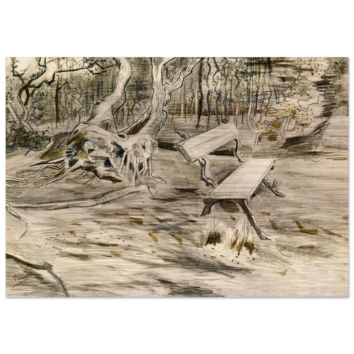 The Bench - Vincent van Gogh Brushed Aluminum Print - 70x100 cm / 28x40 inches | Vincent van Gogh Aluminum Print | Vincent van Gogh Prints