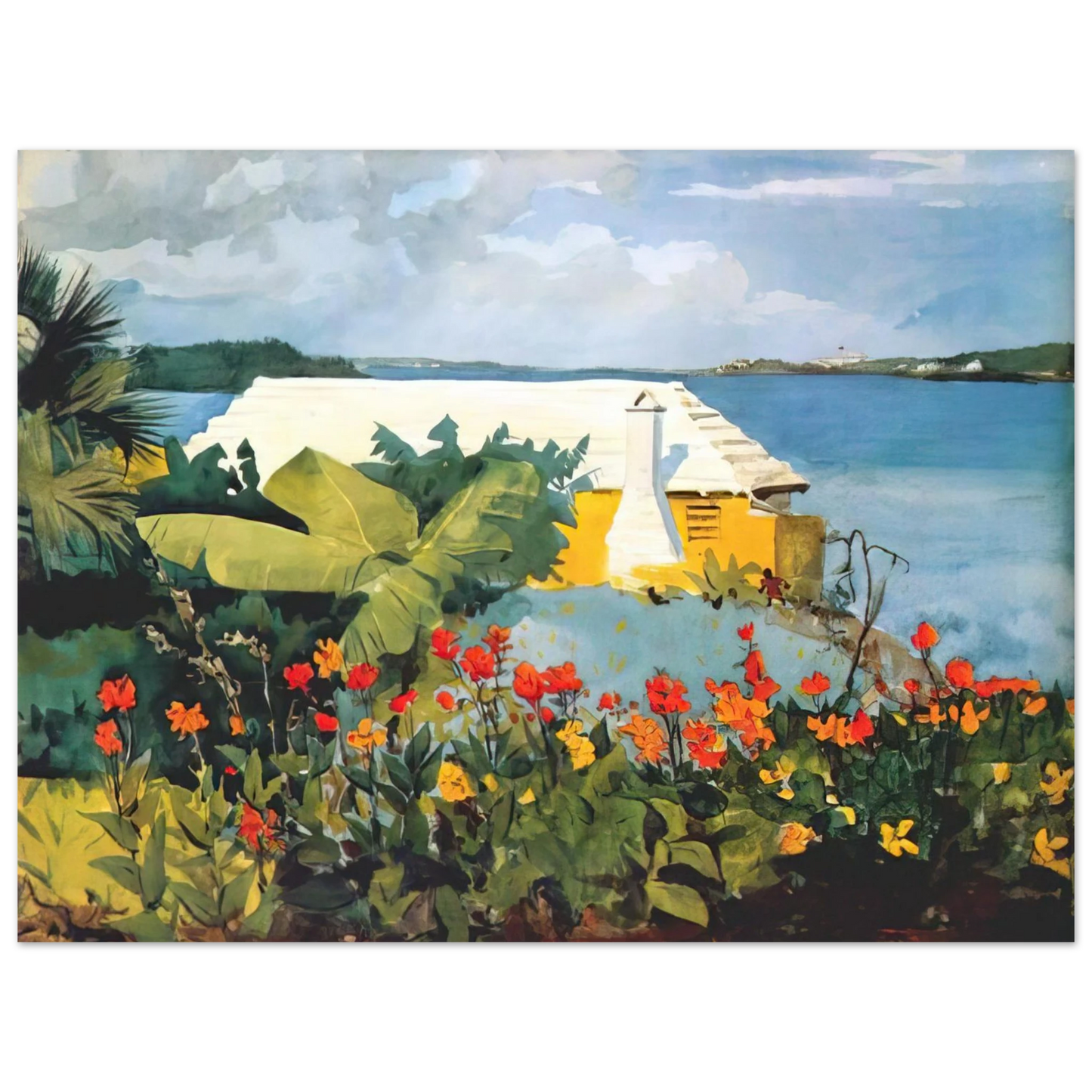 Winslow Homer - FLOWER GARDEN AND BUNGALOW BERMUDA 75x100 cm / 30x40inches Fine Art Poster