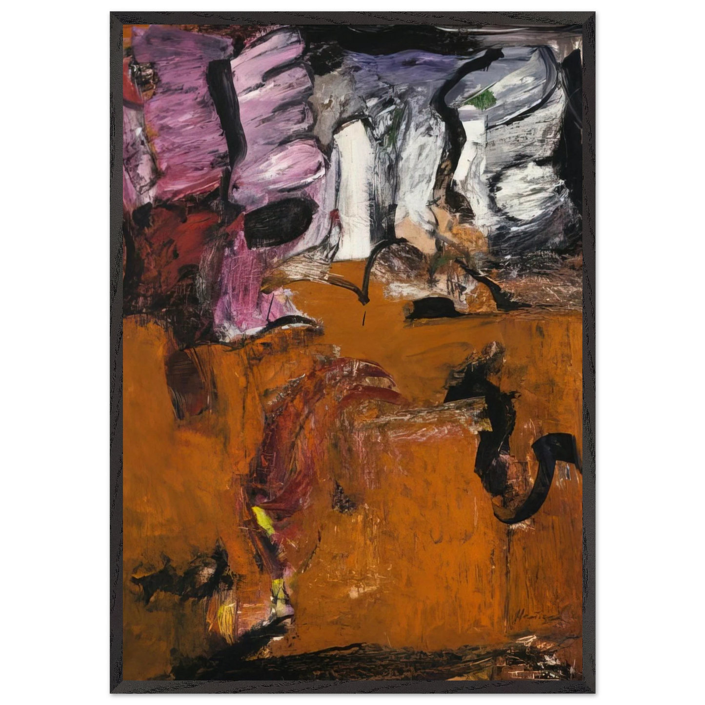 Pallas Athena--Earth - Grace Hartigan 70x100 cm / 28x40 inches Framed Art Print – Black Wooden Frame