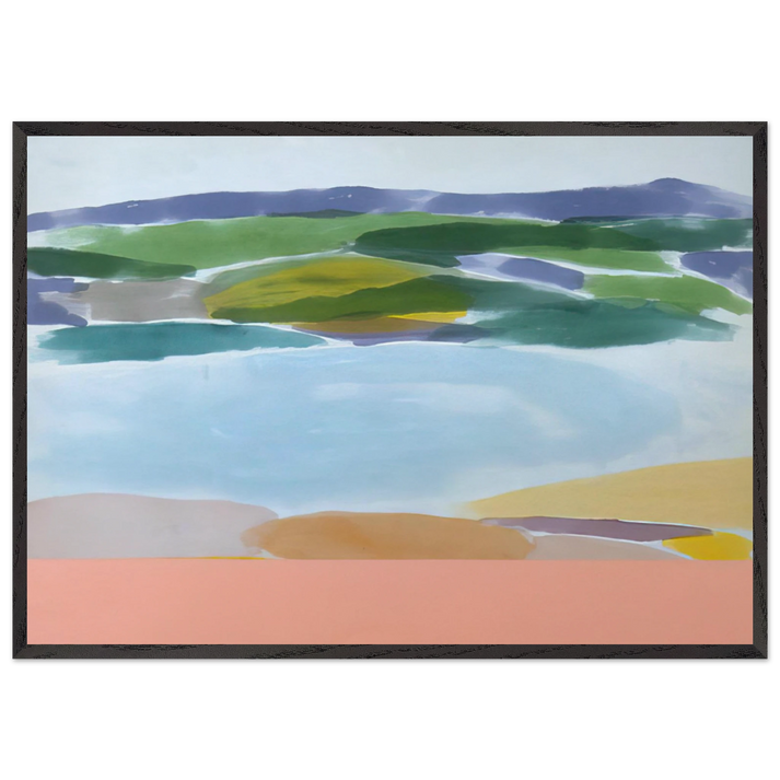 Survivals Shore - 1980 - Ronnie Landfield 70x100 cm / 28x40 inches Framed Art Print – Black Wooden Frame