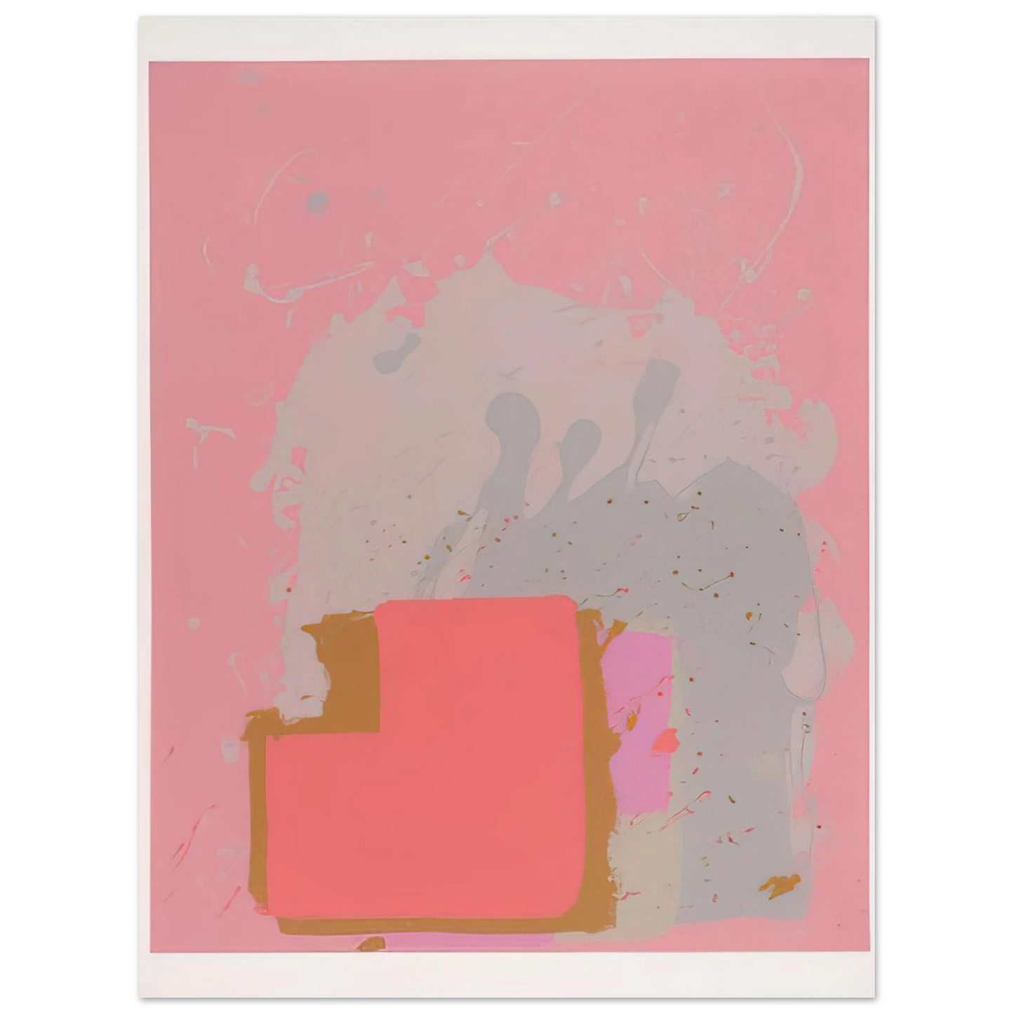 John Hoyland - Red Black on Pink - 1971 75x100 cm / 30x40inches Fine Art Poster