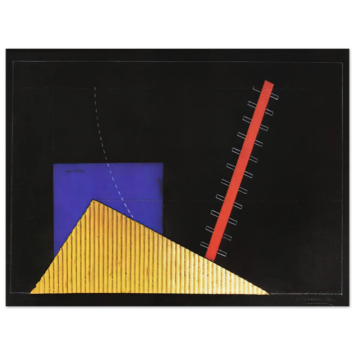 Enrico Prampolini - IL MERCANTE DI CUORI BOZZETTO DI SCENA 1927 75x100 cm / 30x40inches Fine Art Poster
