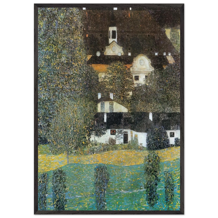 SCHLOSS KAMMER AM ATTERSEE II 1909 - Gustav Klimt 70x100 cm / 28x40 inches Framed Art Print – Black Wooden Frame