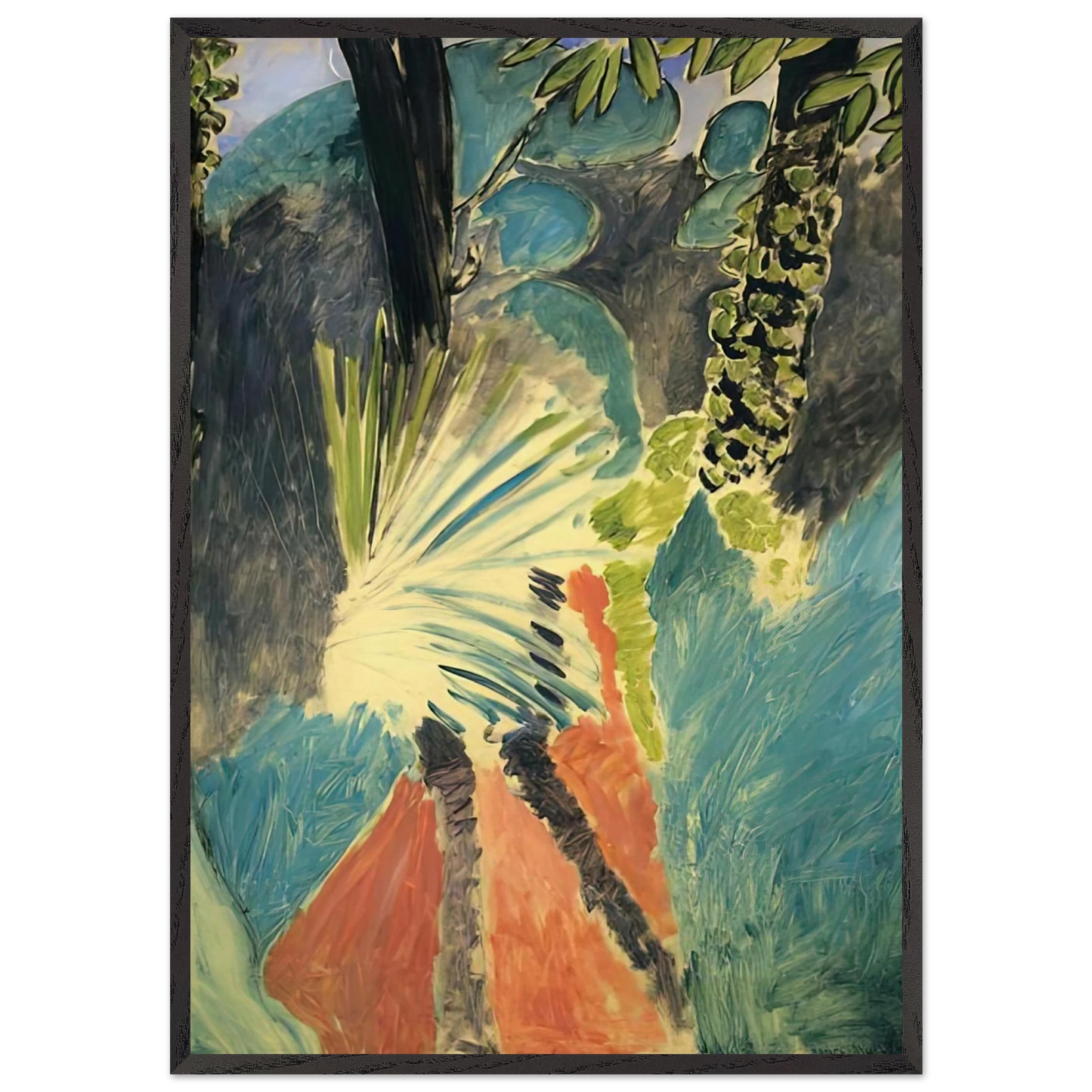 THE PALM 1912 - Henri Matisse 70x100 cm / 28x40 inches Framed Art Print – Black Wooden Frame