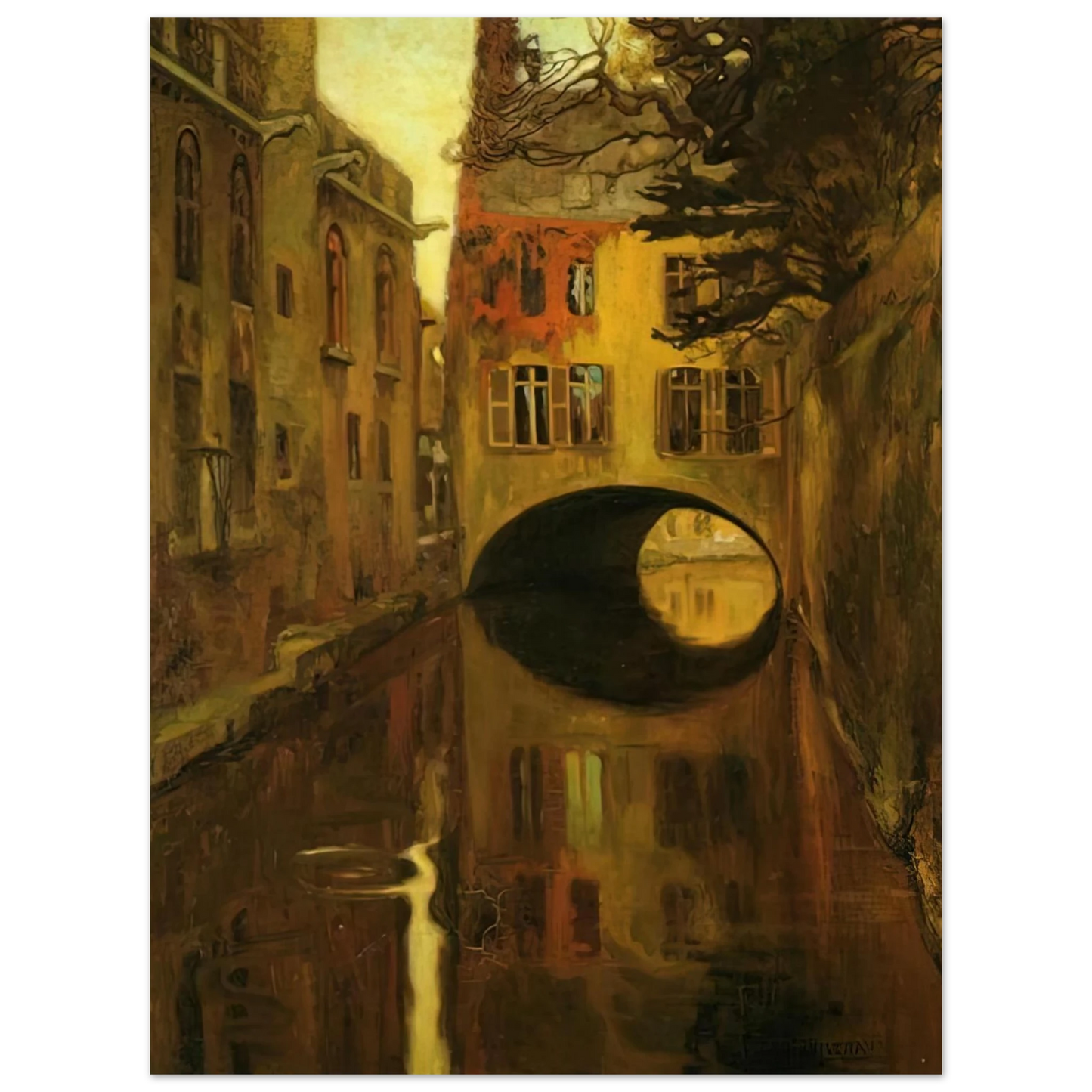 Diego Rivera - HOUSE OVER THE BRIDGE 75x100 cm / 30x40inches Fine Art Poster