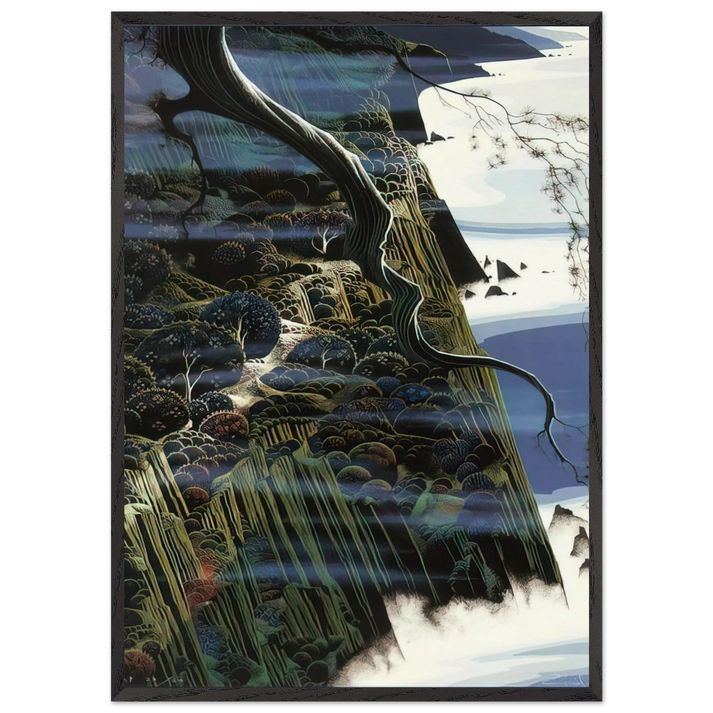From Out of the Sea - Eyvind Earle 70x100 cm / 28x40 inches Framed Art Print – Black Wooden Frame