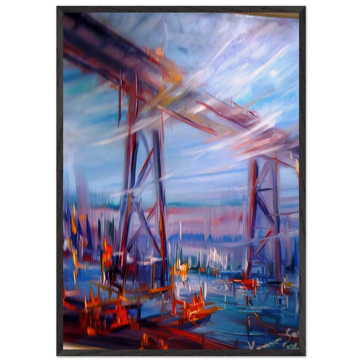 Bridge over Utopia - Konrad Zuse 70x100 cm / 28x40 inches Framed Art Print – Black Wooden Frame