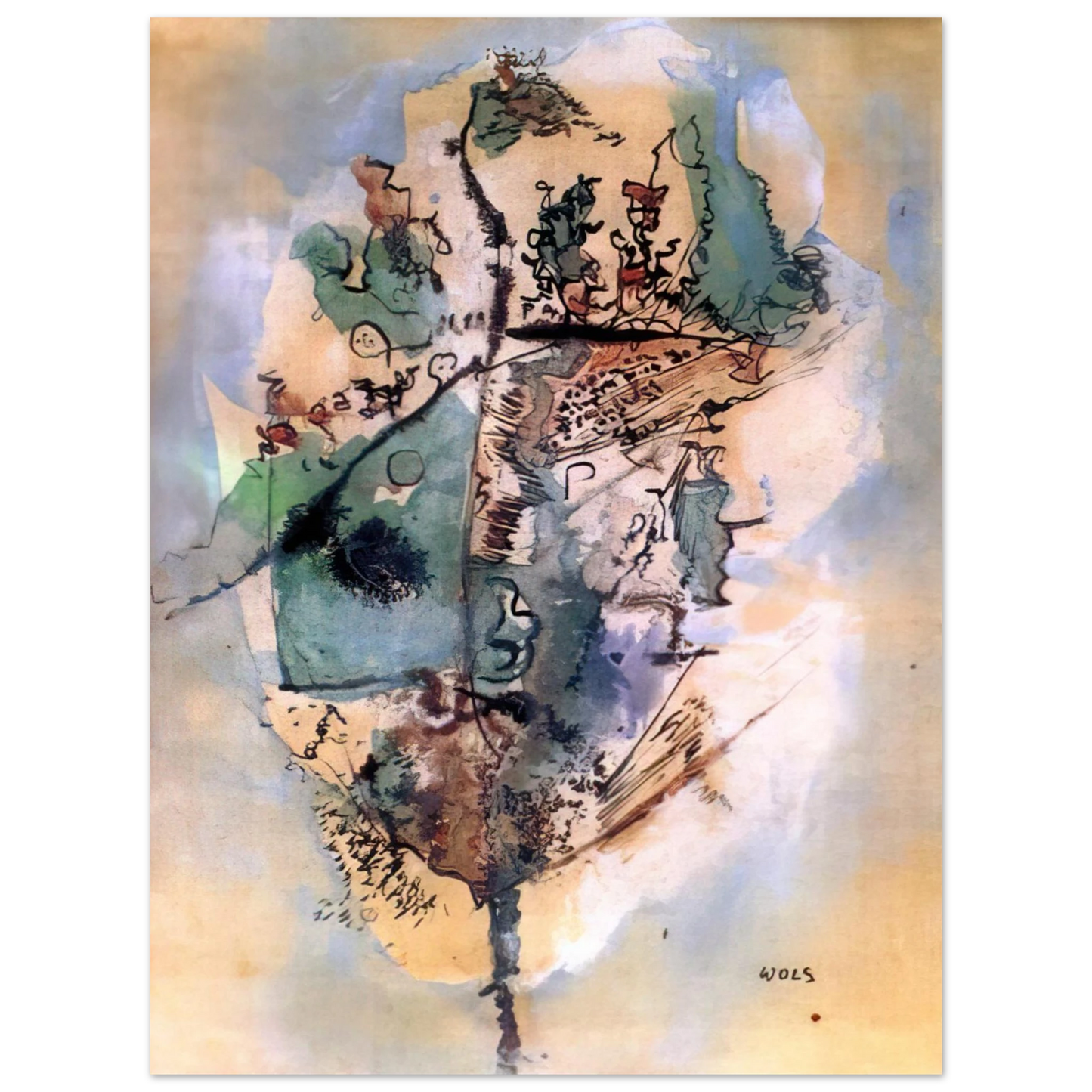 Wols - Bleu optimiste - 1951 75x100 cm / 30x40inches Fine Art Poster