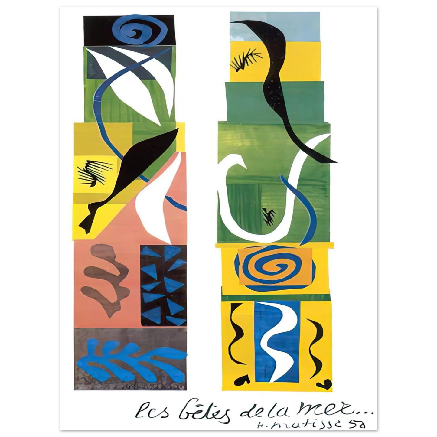 Henri Matisse - THE BEASTS OF THE SEA 1950 75x100 cm / 30x40inches Fine Art Poster