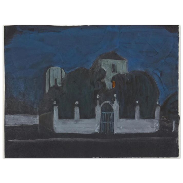 Gabriele Munter - NIGHT GARDEN WITH BUILDINGS 75x100 cm / 30x40inches Fine Art Poster