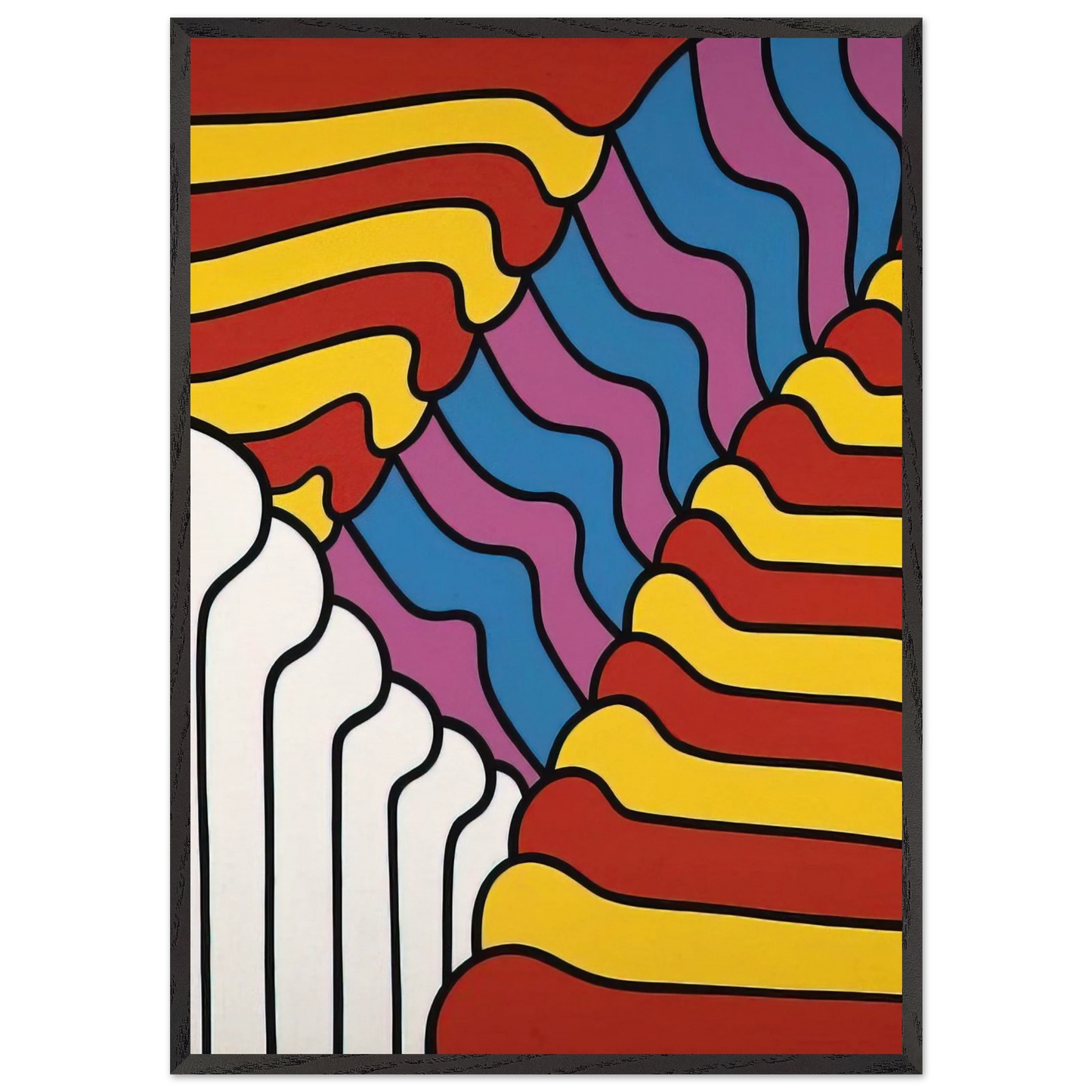 Untitled - 1965 N10 - Nicholas Krushenick 70x100 cm / 28x40 inches Framed Art Print – Black Wooden Frame
