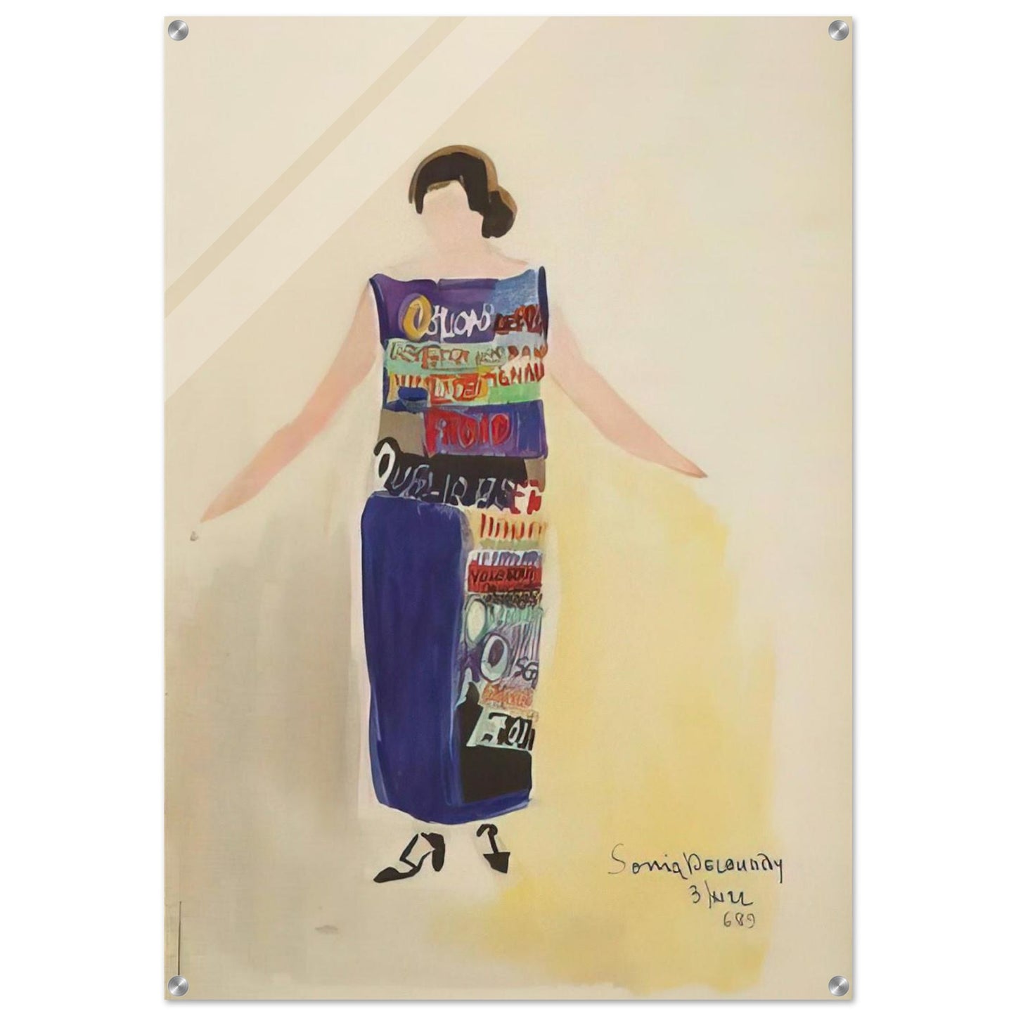 ROBE POEME OUBLIONS LES OISEAUX 1922 - Sonia Delaunay Acrylic Print - 70x100 cm / 28x40″ inches | Sonia Delaunay Wall Art | Sonia Delaunay Prints
