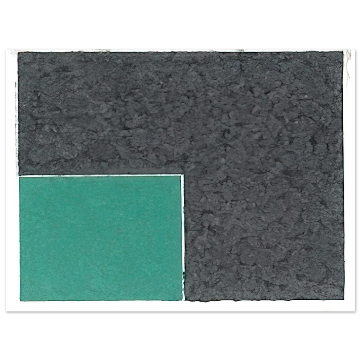 Ellsworth Kelly - Colored Paper Image XVIII Green Square with Grey 75x100 cm / 30x40inches Fine Art Poster