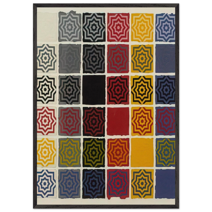 Stars 8 Pointed - Sol LeWitt 70x100 cm / 28x40 inches Framed Art Print – Black Wooden Frame