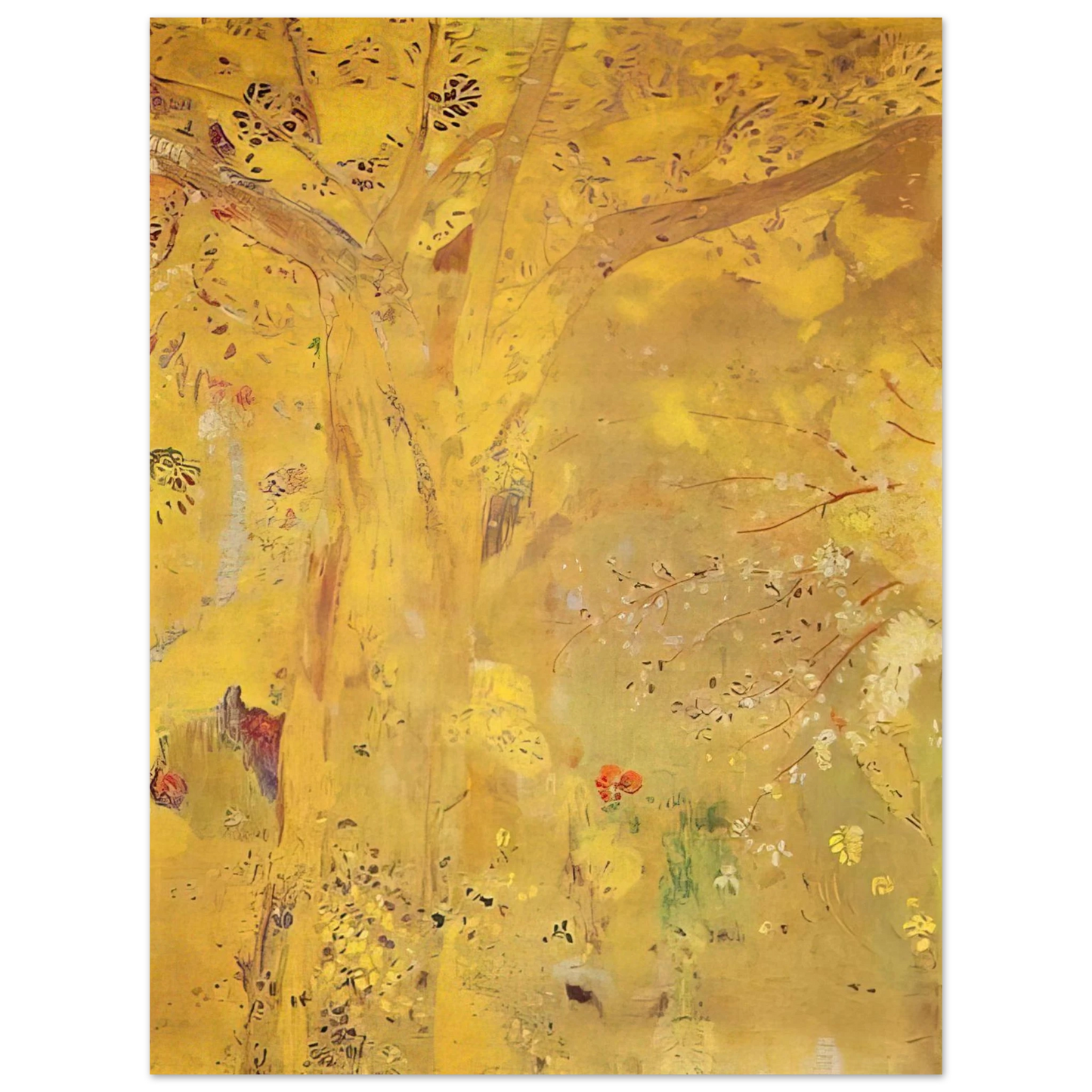 Odilon Redon - TREE AGAINST A YELLOW BACKGROUND 1901 75x100 cm / 30x40inches Fine Art Poster