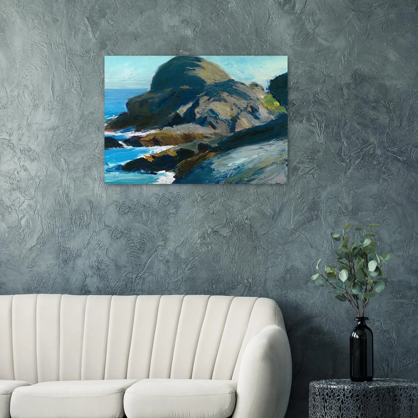 Rocky Shore - Edward Hopper Brushed Aluminum Print - 70x100 cm / 28x40 inches | Edward Hopper Aluminum Print | Edward Hopper Prints